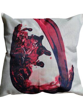 3/$30 Red Wine Pillow Cover 18x18 | Cotton Linen | Hidden Zipper | Bar Decor